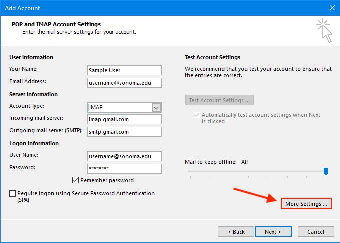 adding gmail to outlook on pc