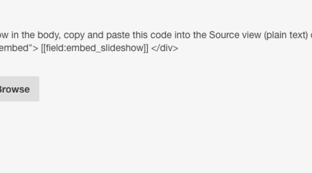 Embedded Slideshow option on Basic Page and Landing Page content types