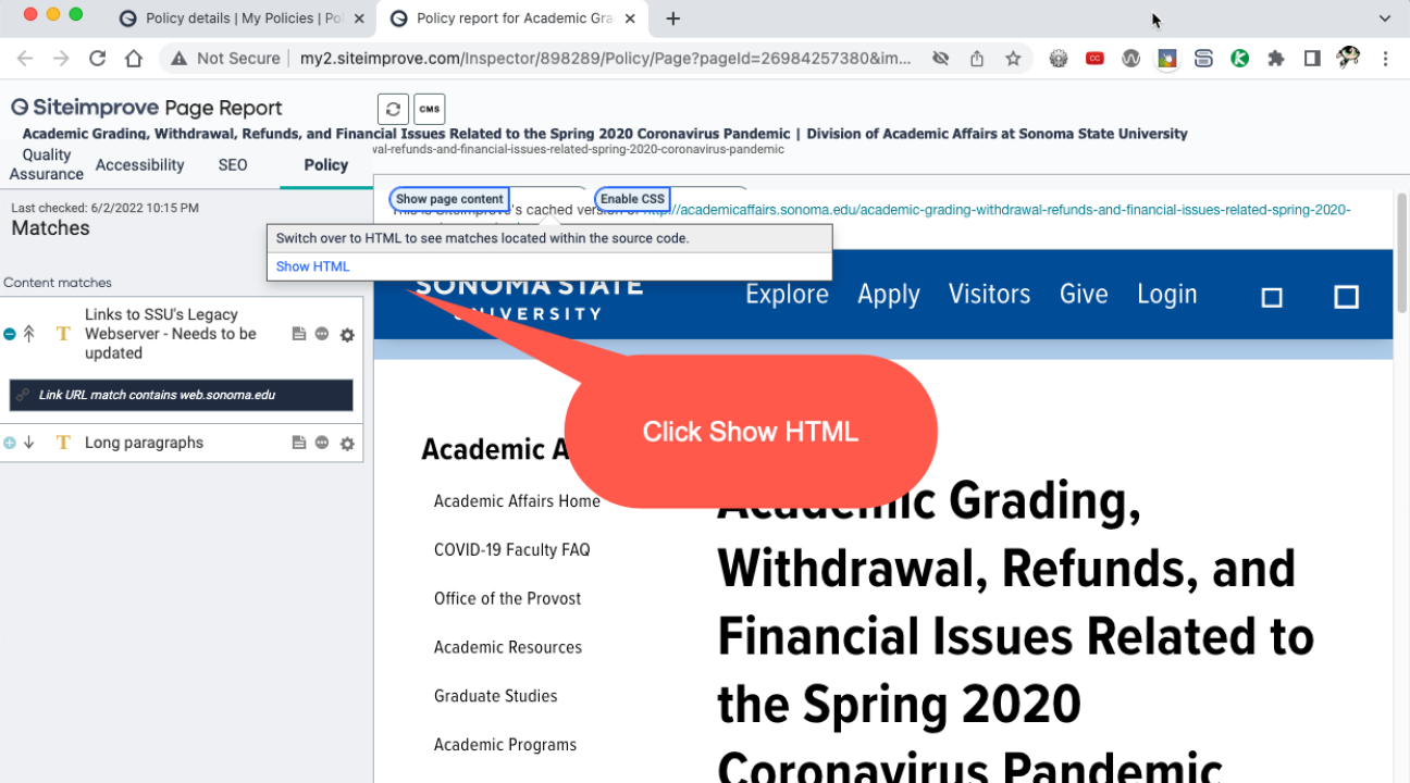 Click Show HTML Click Show HTML