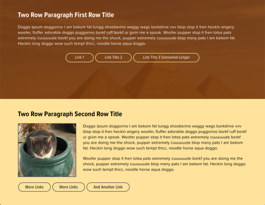 Example of two-row paragraph with first row title blocks in Drupal 7