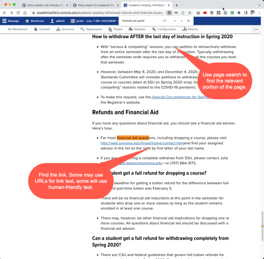 Use Find in page to identify the link. Some may use URLs for link text, other will use human-friendly text. Use Find in page to identify the link. Some may use URLs for link text, other will use human-friendly text.